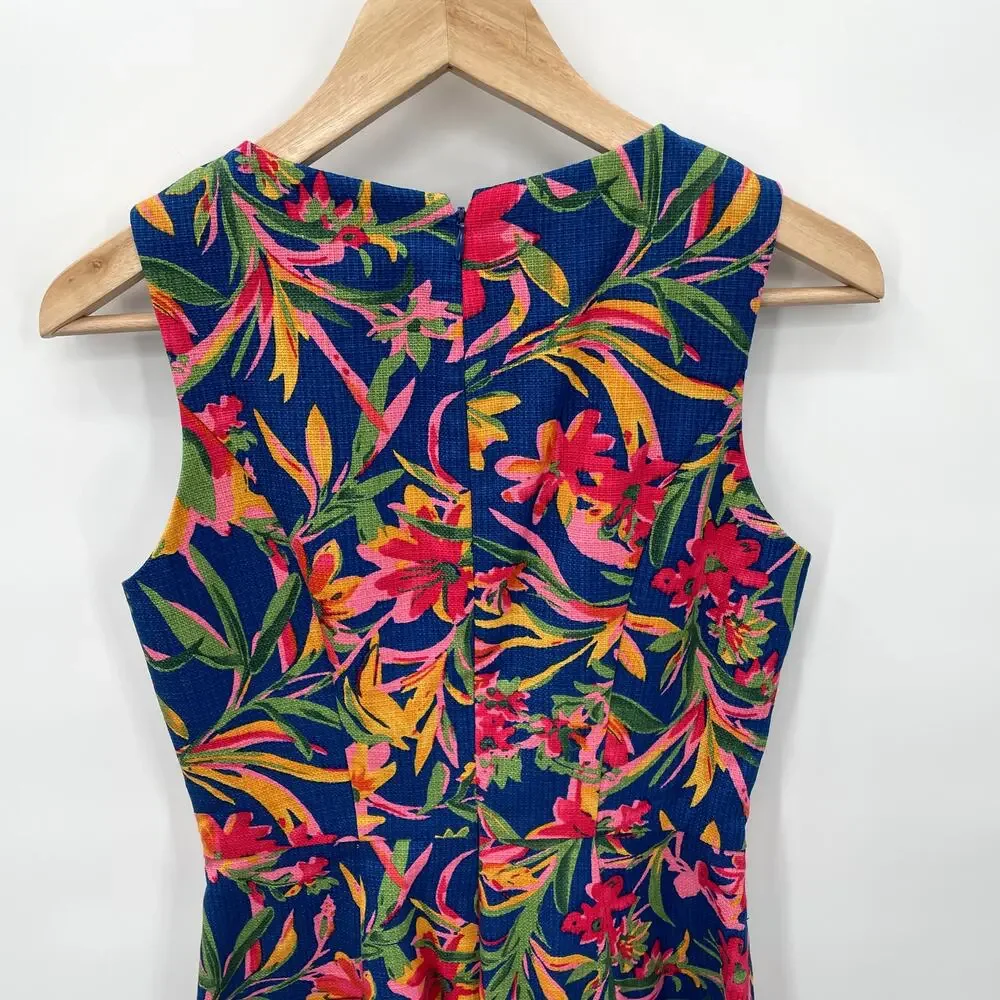 J.CREW Vibrant Multicolor Botanical Floral Shift Dress // 0